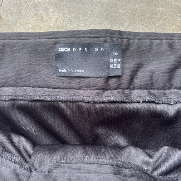 ASOS DESIGN Pants Women's Size 6 Black Straight Leg Trousers Ankle Grazer - Picture 3 of 7